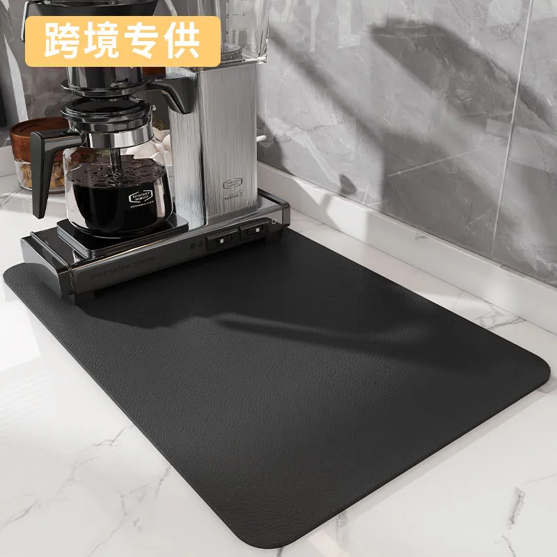 Cross-Border Absorbent Coffee Machine Mat Technology Leather Water Control Drying Mat Bar Wash-Free Anti-Fouling Water Draining