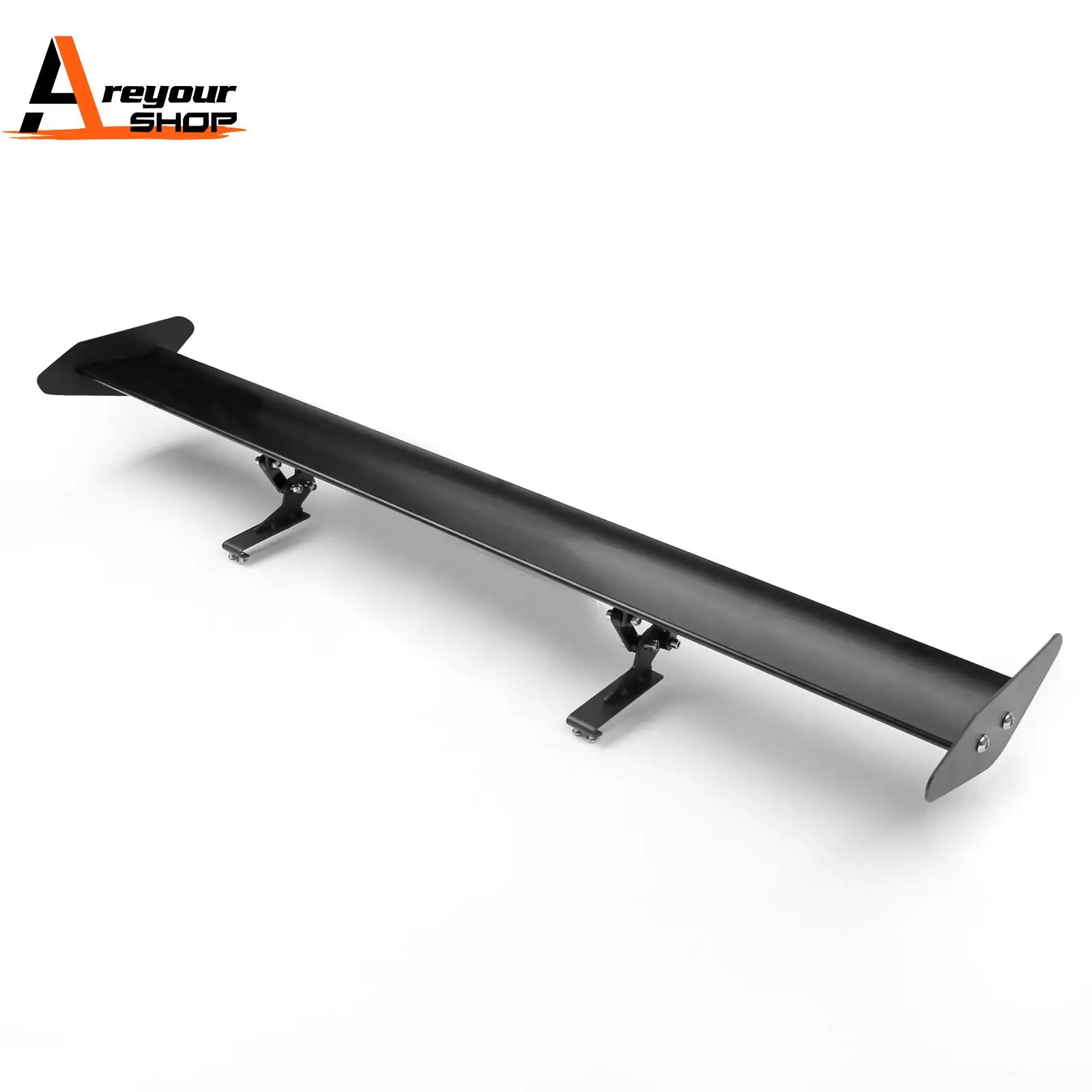 Universal Hatch Adjustable Aluminum GT Rear Trunk Wing Racing Spoiler Black 14