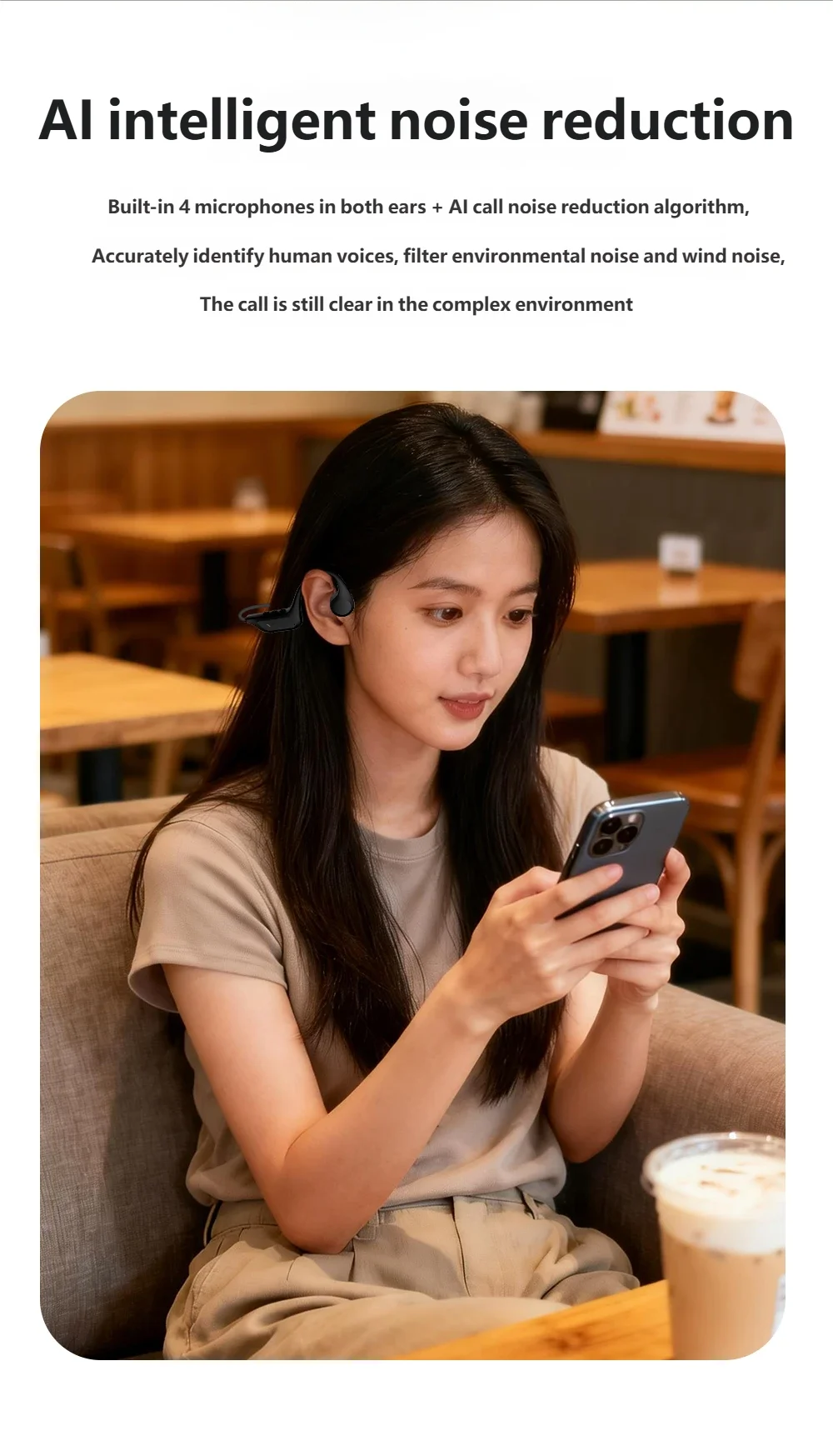 Original Acer OHR709 Knochenleitungs-Kopfhörer Bluetooth 5.4 Kabelloses Headset Wasserdichte Ohrbügel-Sportkopfhörer mit Mikrofon – Detail 7