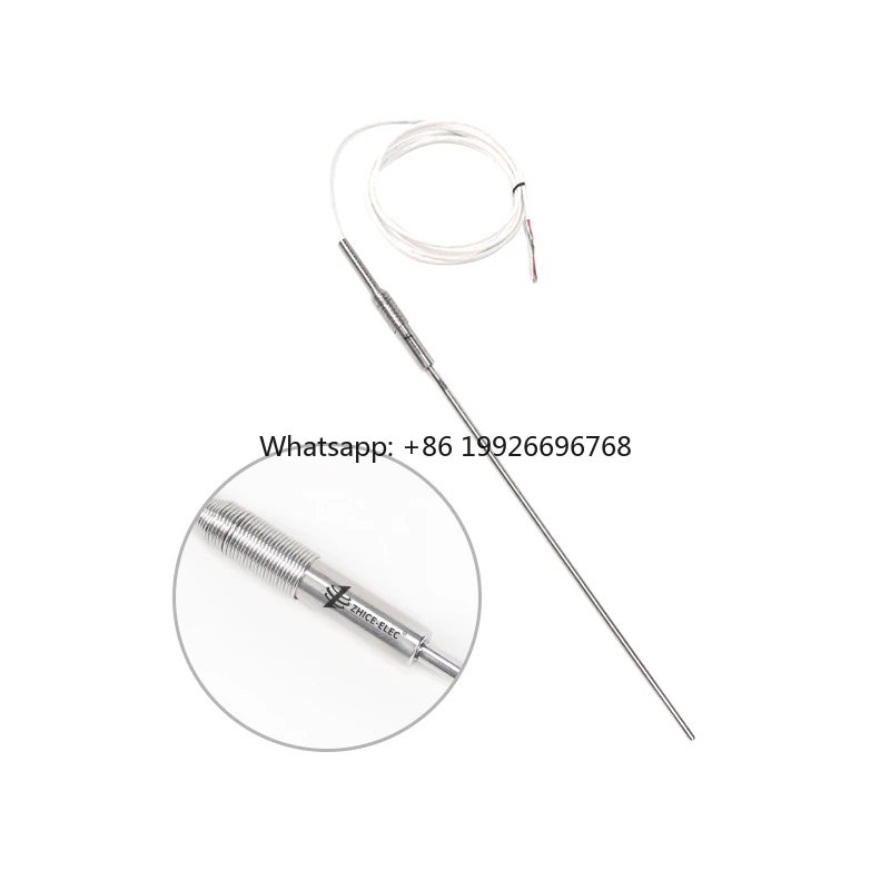 

High Precision Industrial Sensor Reference Standard Fast Response Temperature 4 Wire RTD PRT Probe with Lead Wire