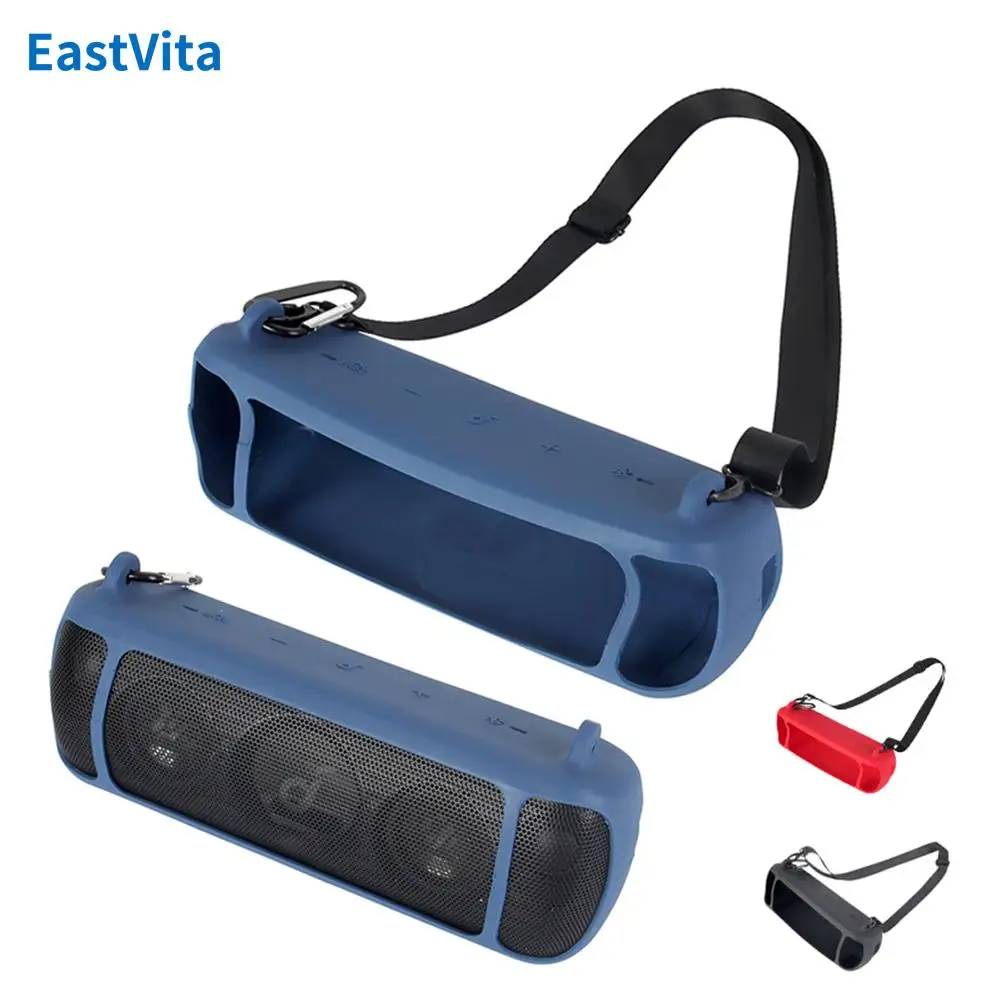 Custodia portatile per altoparlante Bluetooth in Silicone da viaggio per Anker Soundcore Motion + custodia per il trasporto dell'altoparlante Bluetooth con moschettone con cinturino