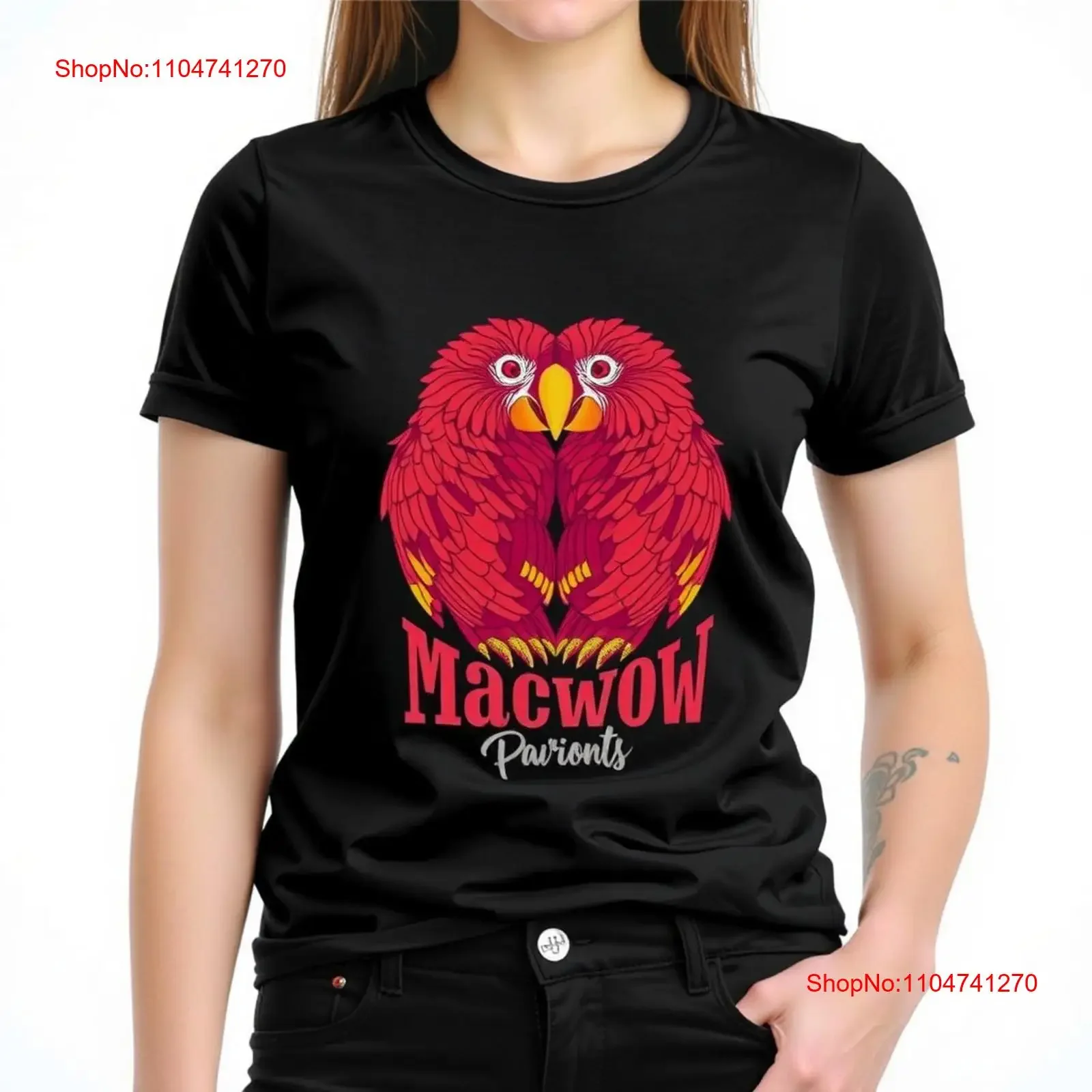 

Стильная черная футболка с дизайном Red Macaws, винтажная стираная унисекс с попугаями маков, мягкая повседневная уличная мода