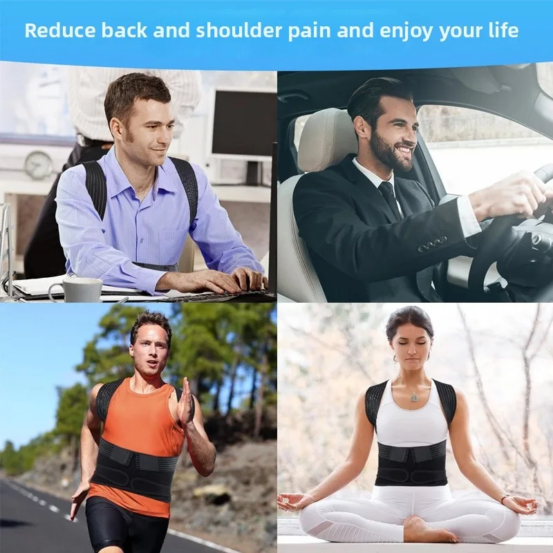 Adult Invisible Posture Corrector Belt Fishnet Comfortable Compression Back Shoulder Opening Brace for Humpback Correction