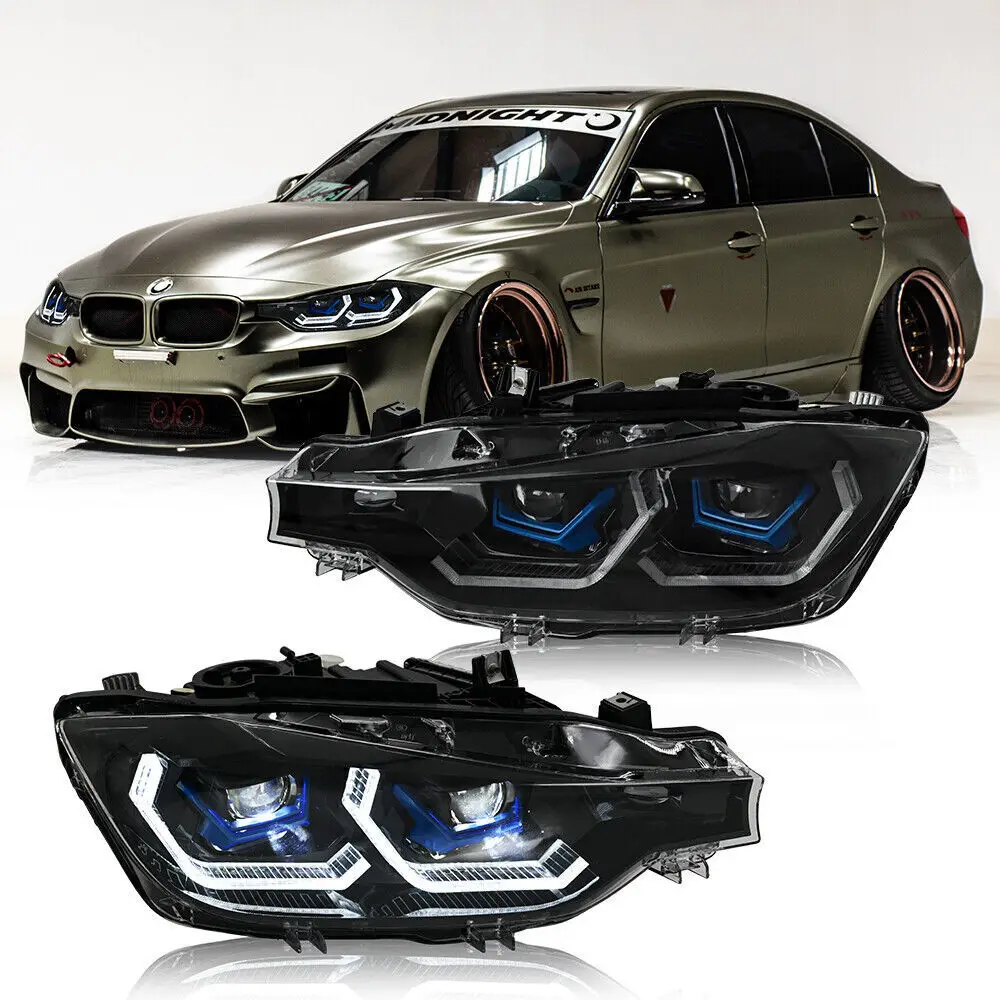 

1 пара полностью светодиодных фар в сборе для BMW 3 серии F30 F31 Xenon 2013-2015, передние фары, аксессуары для фар DRL