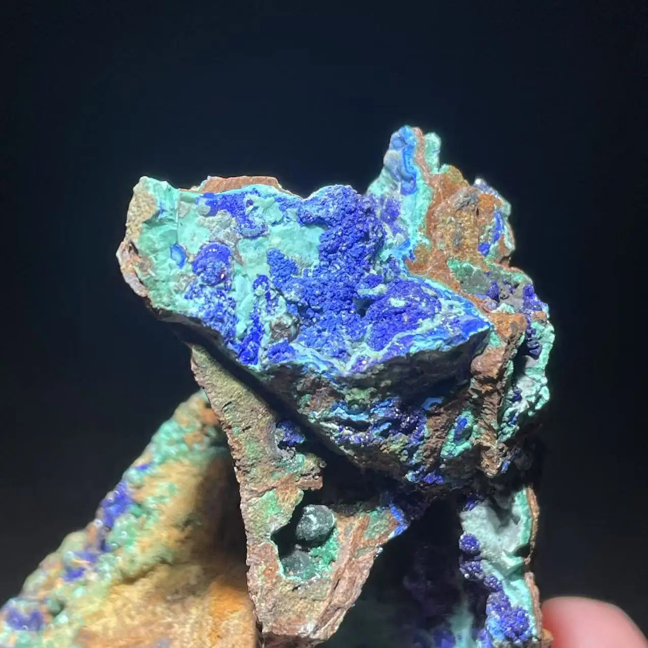 100% Natural Blue Copper Ore and Silicon Malachite cave Mineral Sample from Anhui Province