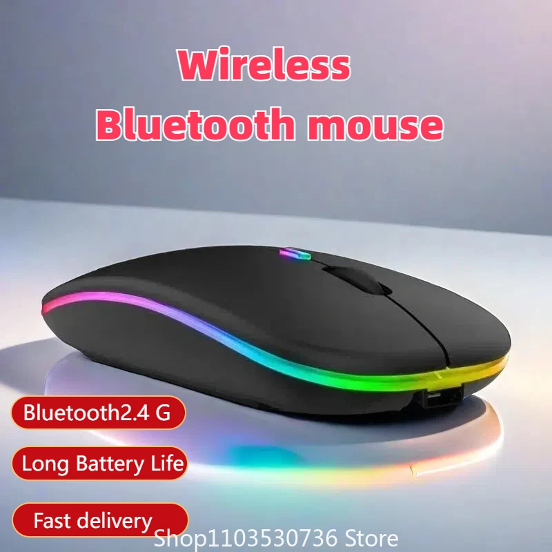 For XIAOMI Bluetooth Mouse Rechargeable Dual Mode DPI Adjustable Silent Wireless Mouse Ergonomic LED Keyboard Household Office