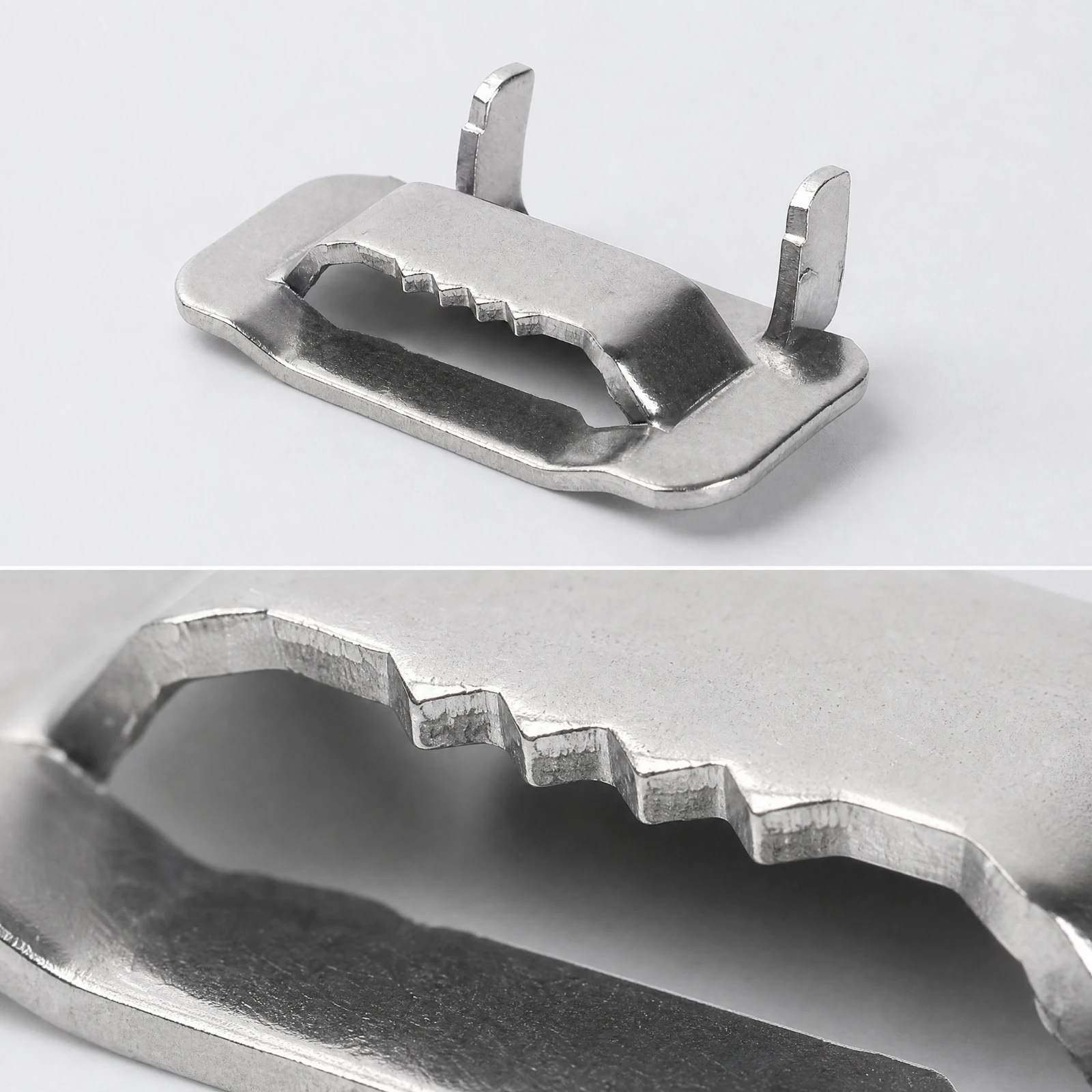 100 Pieces Stainless Steel Toothed Strapping Buckle Corrosion-Resistant 304 Stainless Steel Band Buckle Versatile High Toughness