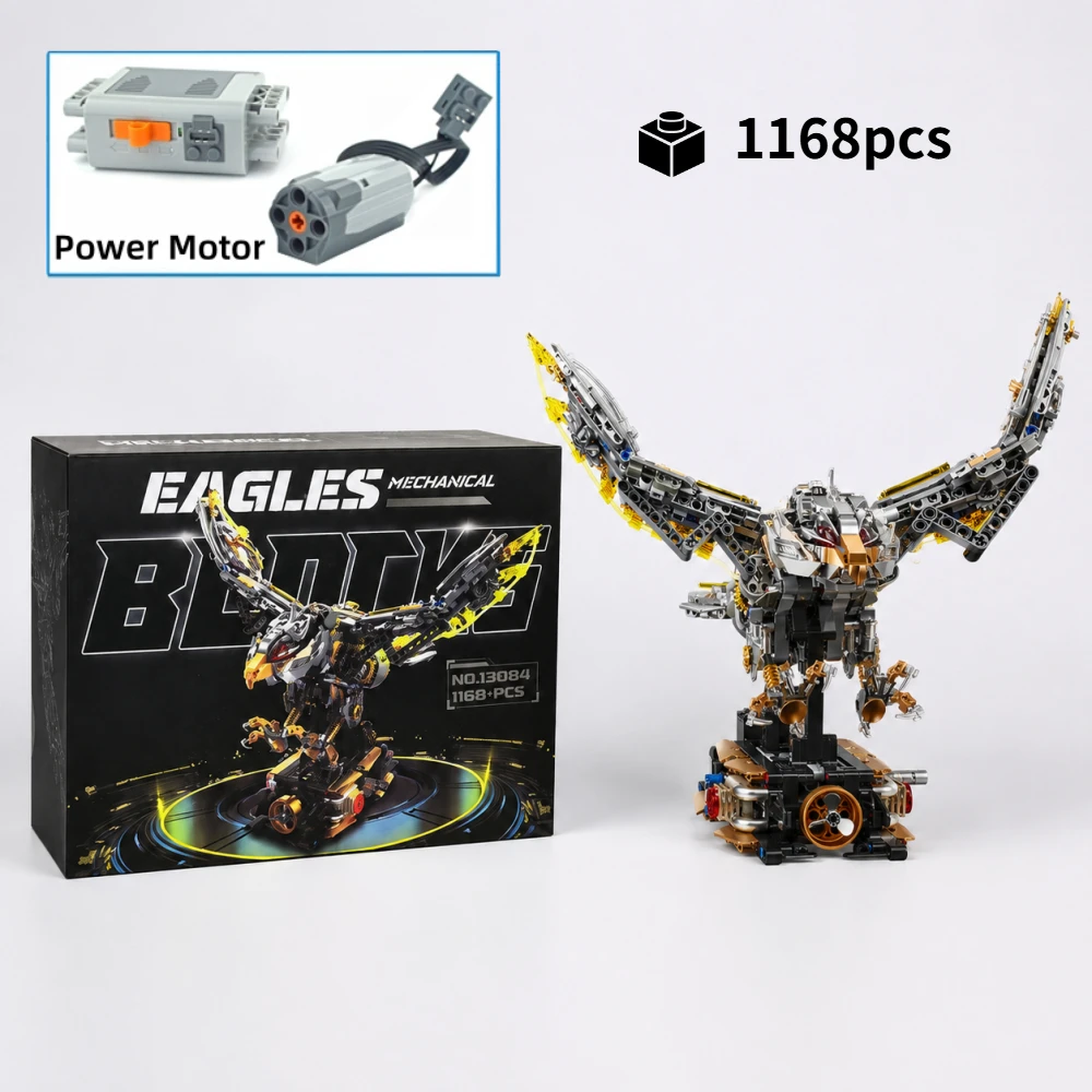 

Technical Mechanical Eagle Building Blocks 1168pcs Gear Flight Simulation MOC Raptor Bird Bricks Toy With Light Holiday Gift