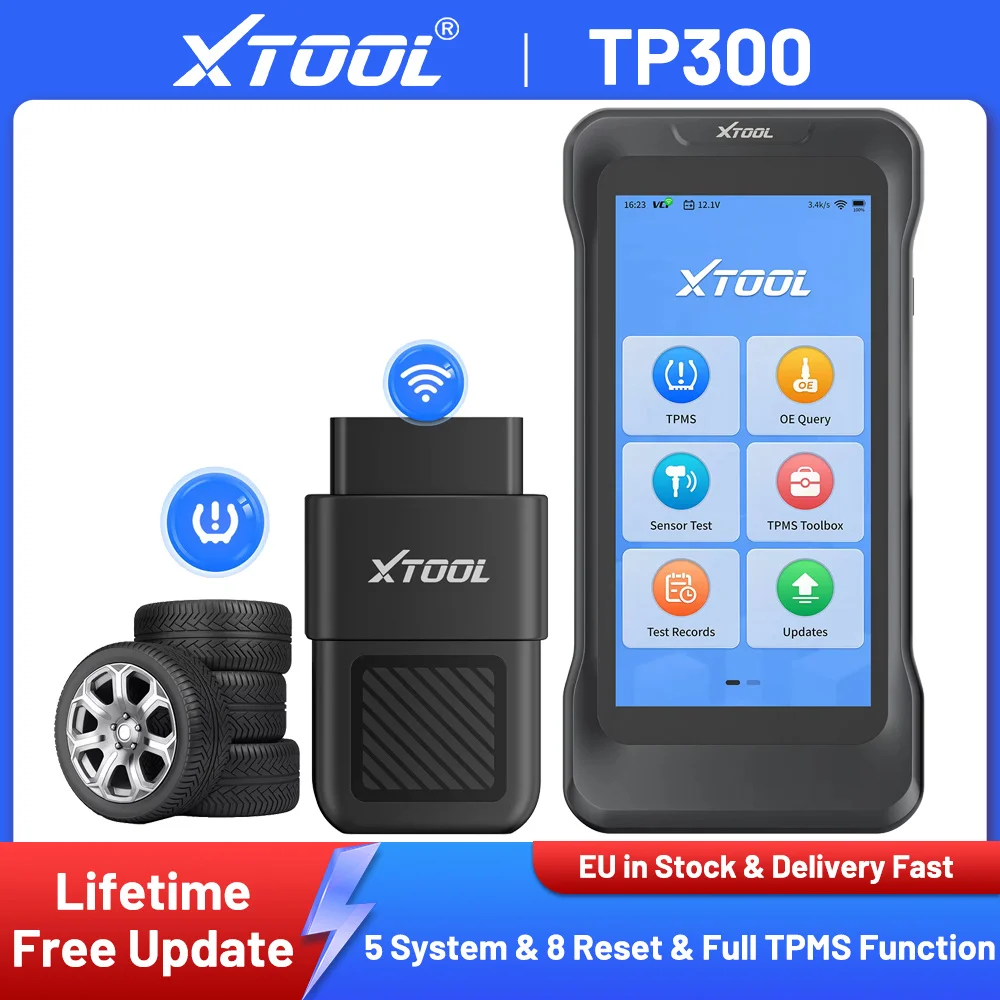 XTOOL TP300 TPMS Reifendruck-Diagnosesystem 5-System-Diagnosegerät TPMS-Programmierung CAN FD DoIP FCA Auto-Diagnosewerkzeug mit 8+ Resets Lebenslange Kostenlose Updates PK XTOOL TP150