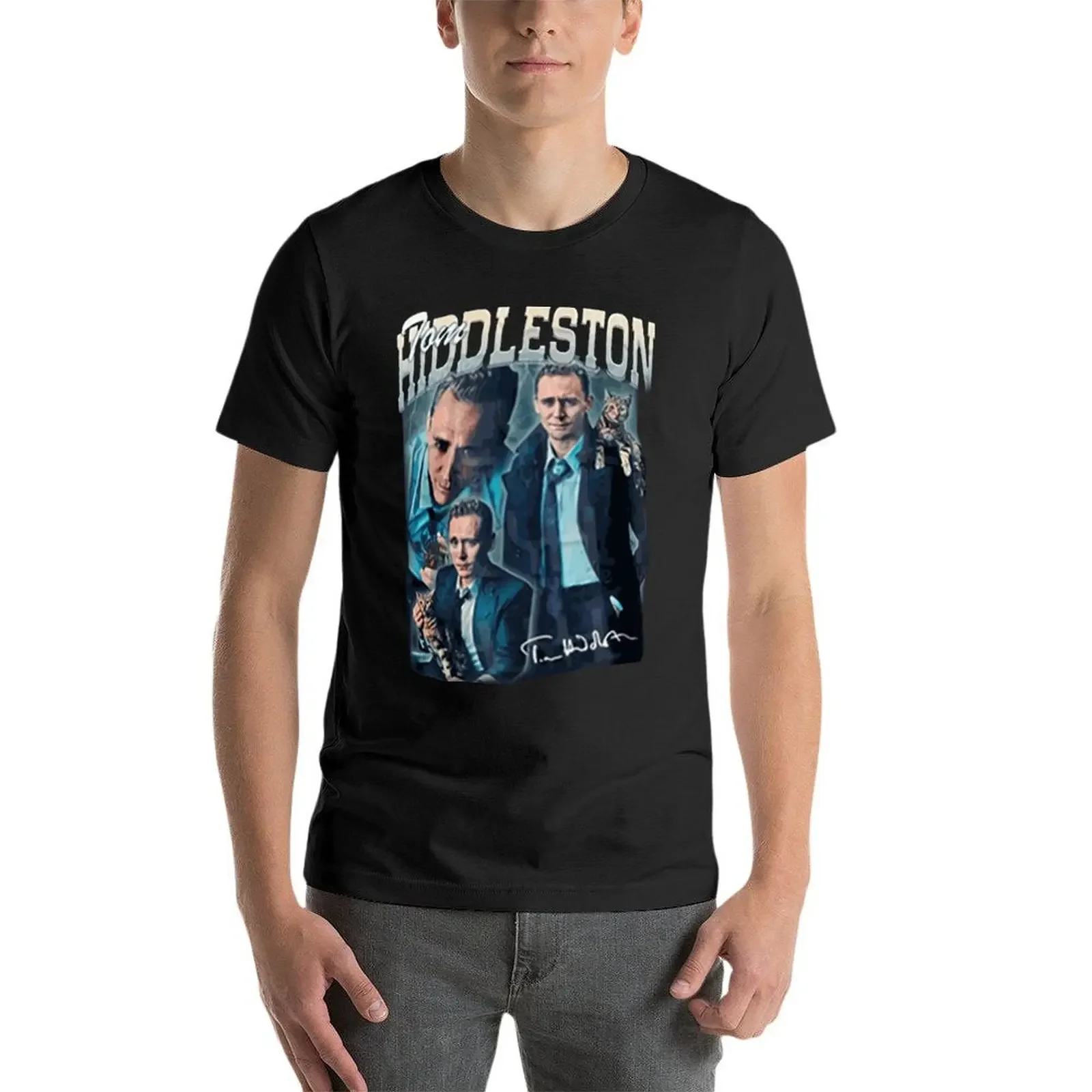 Personalized Mens Clothing Short Sleeve Streetwear Plus Size Tops Tee Tom Hiddleston  Fan Oversized T-Shirt oversized cotton