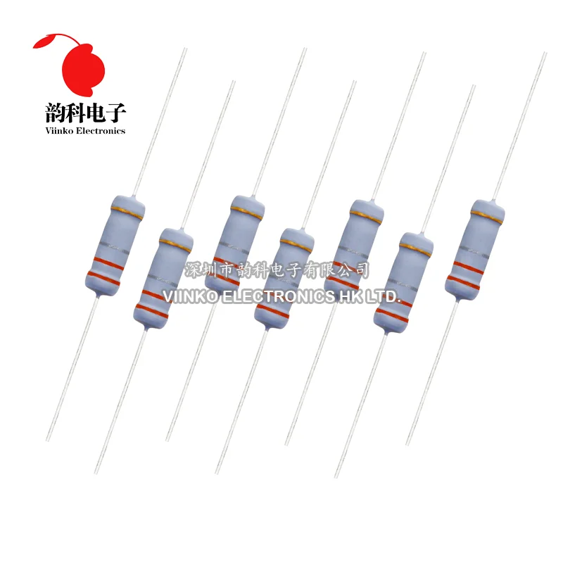 100pcs 3W Metal oxide film Resistor 5% 1R ~ 10M 100R 220R 1K 2.2K 3.3K 4.7K 10K 22K 47K 100K 1M 100 220 330 ohm Carbon Film