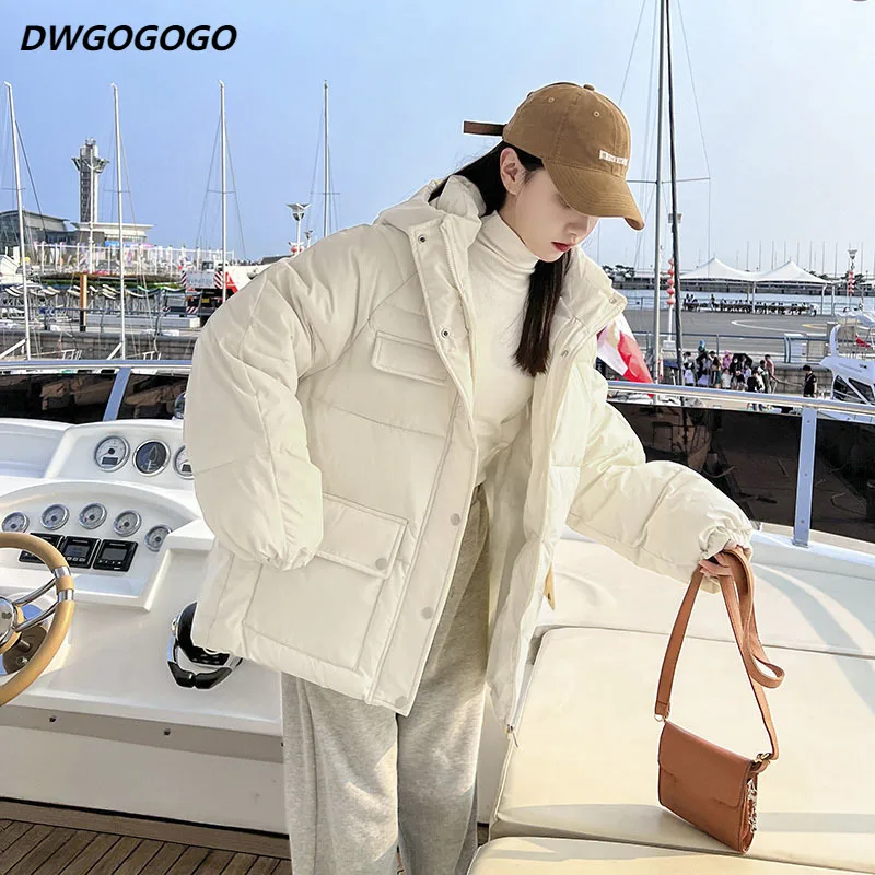 

Hooded Cotton Padded Parka 2023 Winter Jacket Women's Parkas Cotton Jackets Female Casual Windproof Coat Outwear