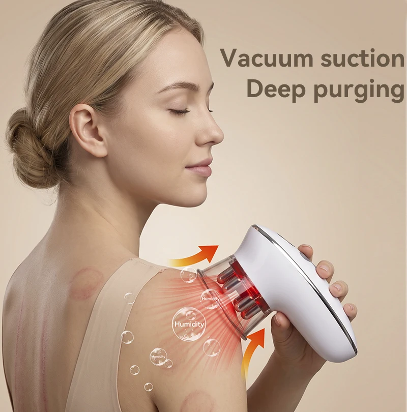 Portable Vacuum Suction Body Massager 6D Roller Massage Red Blue Light Therapy Full‑Body Cupping Machine Home Use Body Shaping F