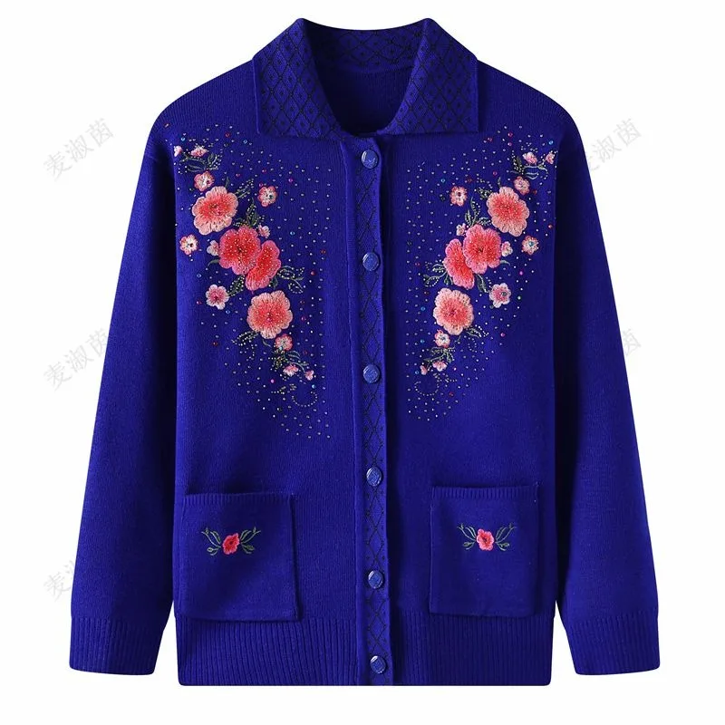 

Новый женский модный свободный и универсальный повседневный вязаный кардиган с длинными рукавами и пуговицами с принтом