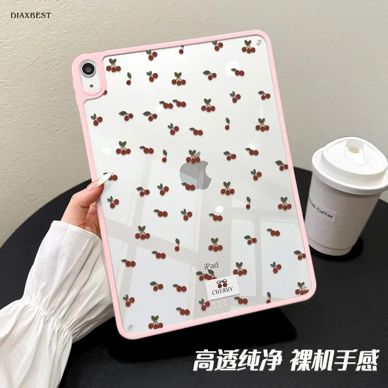Korea ins Red Cherry Y2K Cover For iPad Pro 13 11th M5 M4 12.9 A16 10 8 7 9th 10th For Ipad Air 11 M2 M3 Mini Tablet Case