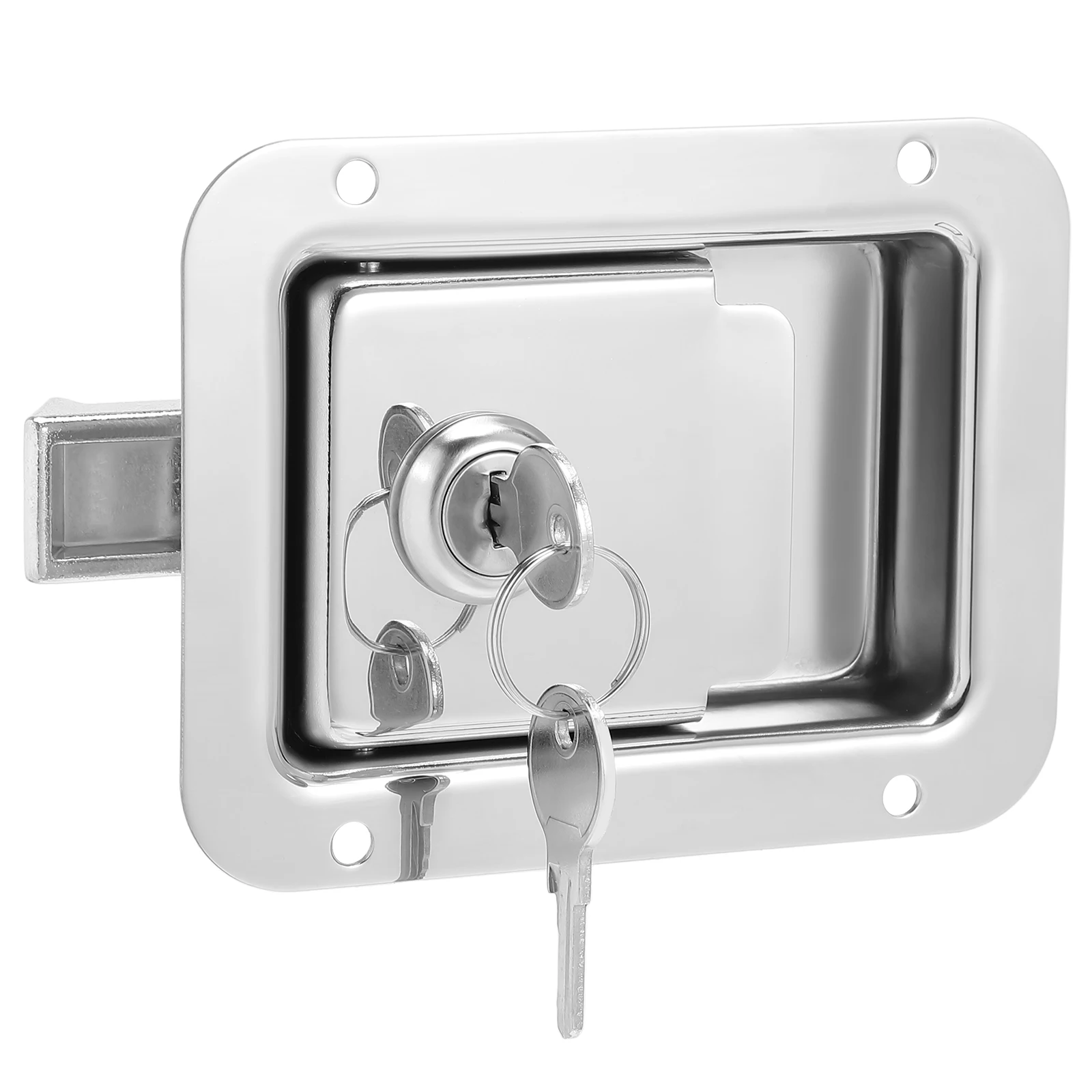 

Heavy Duty Stainless Steel Paddle Handle Lock Panel Door Latch Flush Mount For Truck Tool Box Replacement With Keys Solid