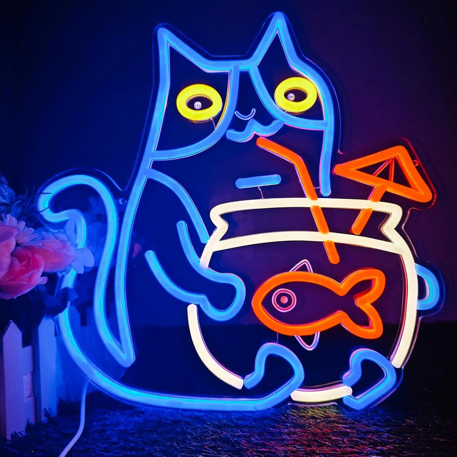 

Неоновая вывеска с изображением кошки, USB затемняемая забавная светодиодная лампа для спальни, игровой комнаты, бара, украшения дома, подарок на день рождения, ночник