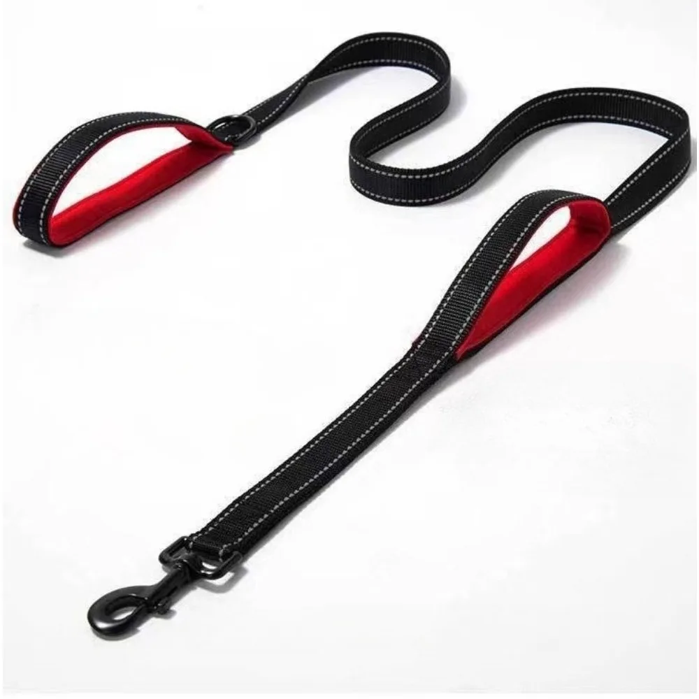 

1.8M Dog Leashes Outdoor Travel Dog Training Chain Heavy Duty Double Handle Lead for Greater Control Safety Training Dual Handle
