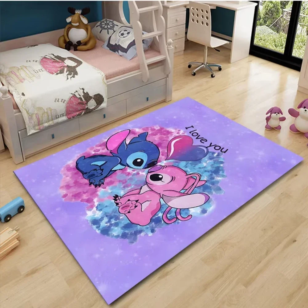 MINISO 1 pz Cute Stitch Disney Cartoon 3D Tappeto per soggiorno camera da letto divano zerbino Decor, bambino antiscivolo tappetino regali