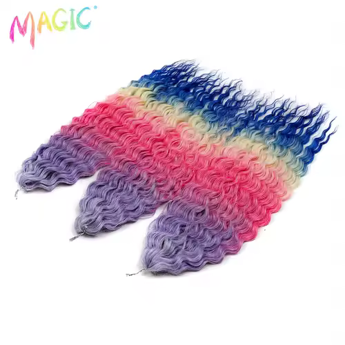 Magic Ariel Curl Hair Water Wave Twist Crochet Hair Synthetic Braid Hair Ombre Blonde 22 Inch Deep Wave Braiding Hair Extension - Image 21