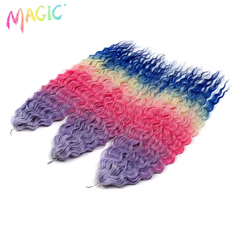 Magic Ariel Curl Hair Water Wave Twist Crochet Hair Synthetic Braid Hair Ombre Blonde 22 Inch Deep Wave Braiding Hair Extension - Image 21