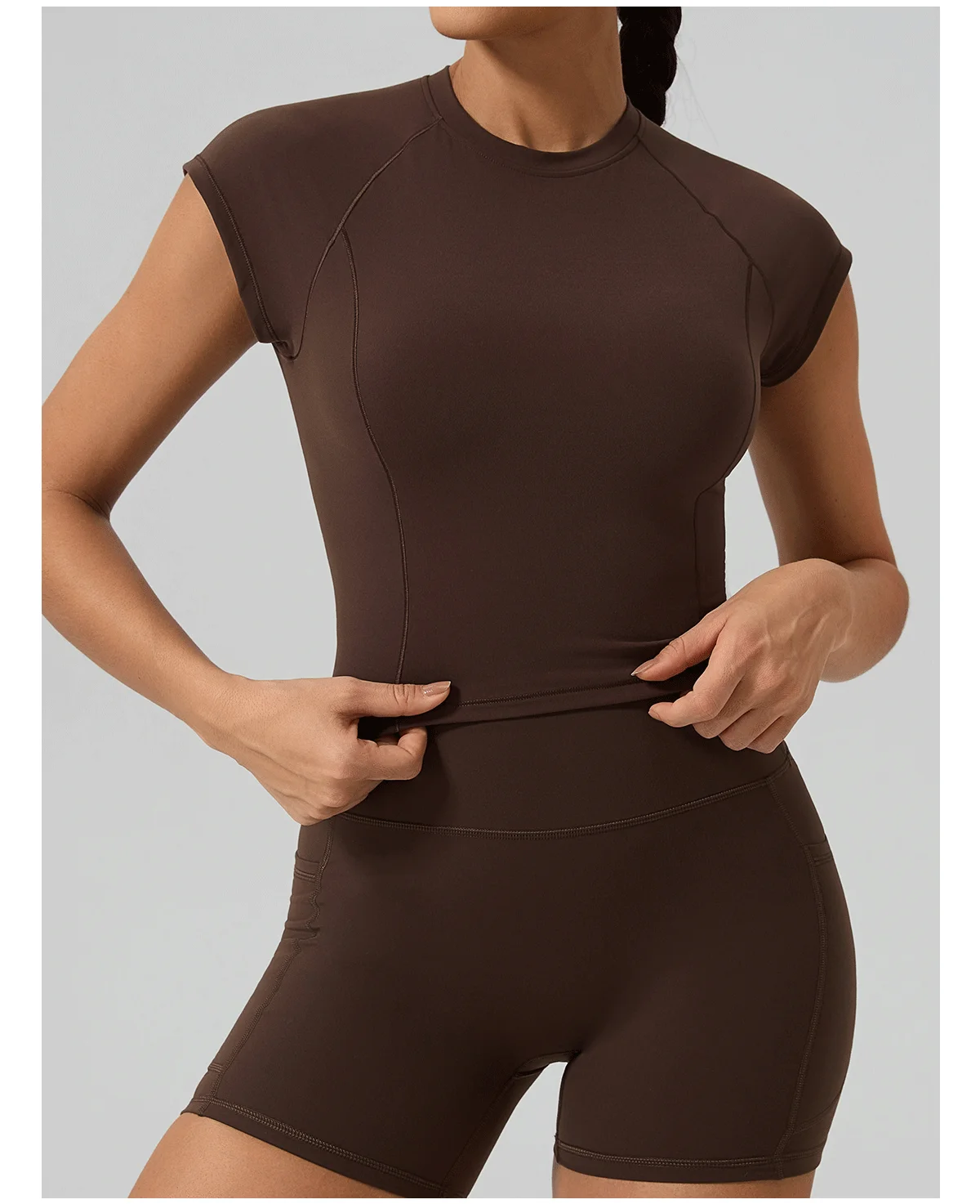 Hearuisavy Gym High Impact Kurzarm-Sport-T-Shirt für Damen, atmungsaktiv, schnell trocknend, eng anliegend, Yoga-Fitness-Tops, Lauf-Workout-T-Shirt – Detail 20