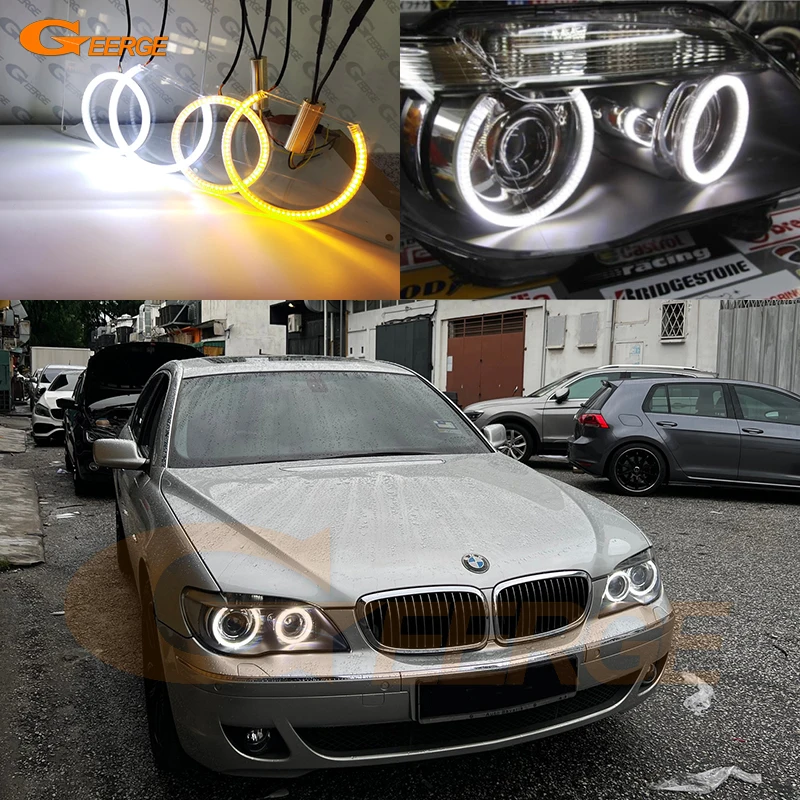 

For BMW 7 Series E66 E65 Facelift 745i 750i 760i Ultra Bright A/W Switchback Day Light Turn Signal LED Angel Eyes Kit Halo Rings