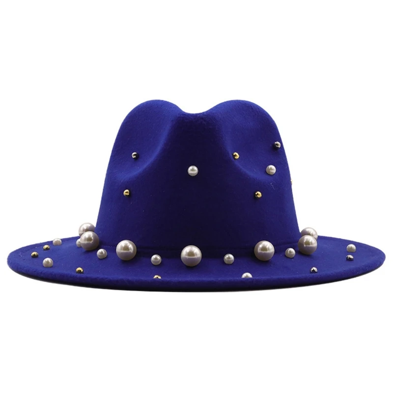 Casual Wide Brim Pearl Top Hat Church Hat for Men Women Cosplay Accessories DropShipping