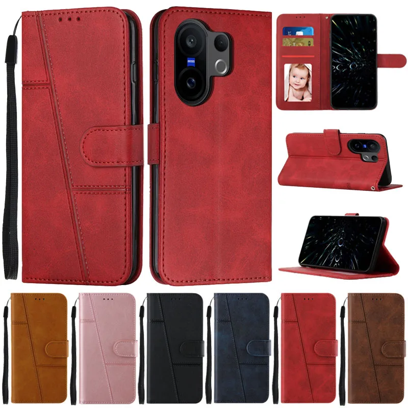 Para vivo X200 FE Funda con tapa tipo billetera Funda de libro para Coque Vivo x200 FE VIVO X200FE V2503 Funda protectora de cuero para teléfono