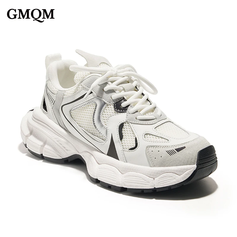 GMQM Casual Fashion Women\'s New 2023 Breathable Mesh Sports Sneakers Platform Non-Slip Running Shoes for Ladies Vulcanized Shoes