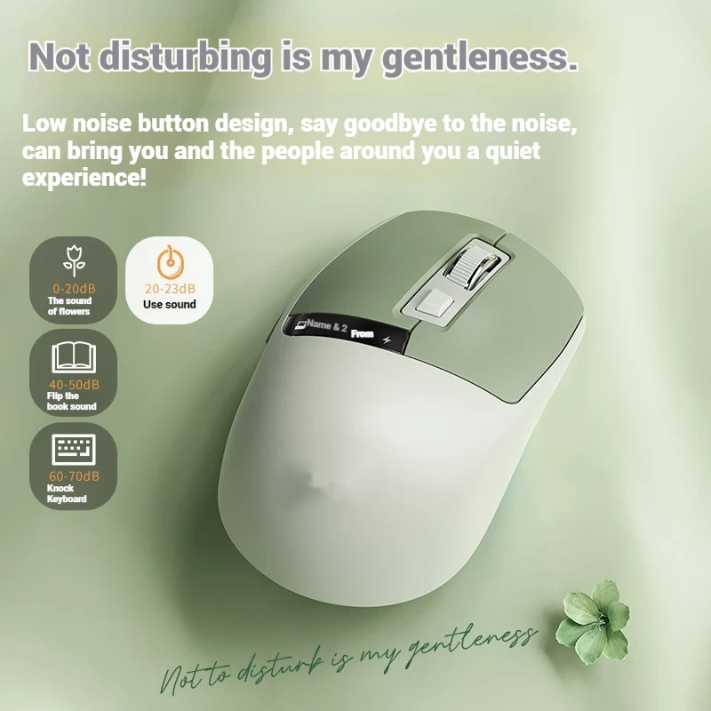 Q2 Beautiful Wireless Dual-Mode Mouse Mute Button Screen Display Computer Game Office Compact  Portable 4-Speed Dpi Low Latency