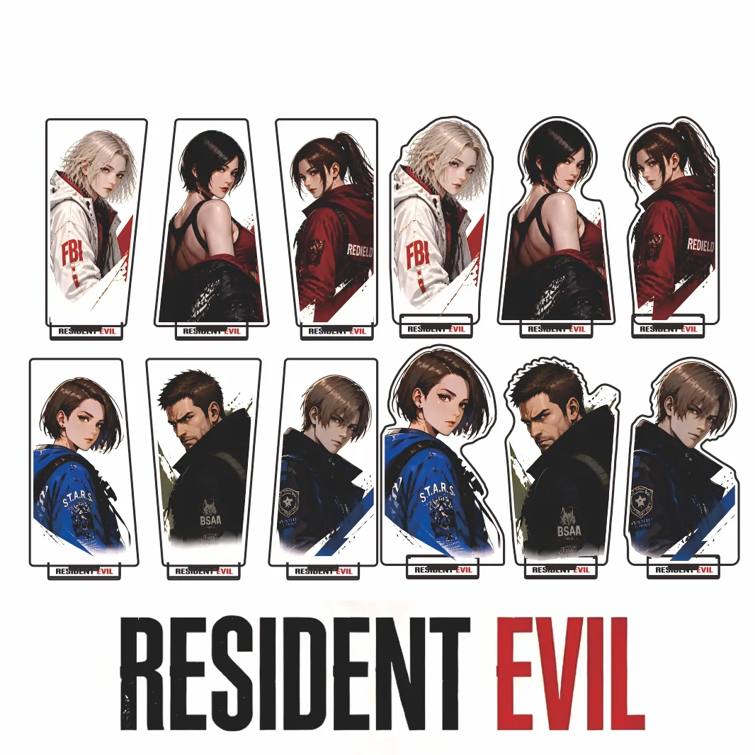 New Anime Resident Evil Acrylic Stand Keychain Figure Leon Kennedy Ada Wong Trend Illustration Character Desk Decor Gift Game