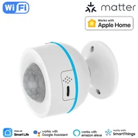 Sensor de movimiento PIR inteligente Tuya Matter Thread, Detector infrarrojo de movimiento del cuerpo humano inalámbrico, funciona con HomeKit Alexa Google Home