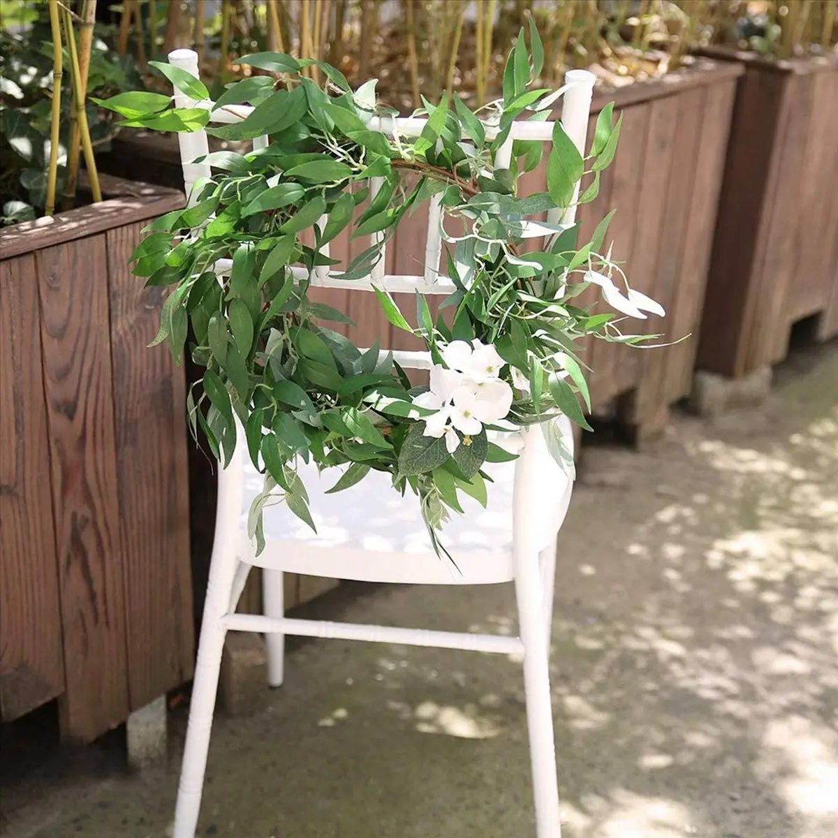 (ˉ﹃ˉ) 3 Pack (16.8Ft) Artificial Willow Leaves Vines Twigs- Fake Silk Hanging Willow Plant Greenery Garland String for Indoor