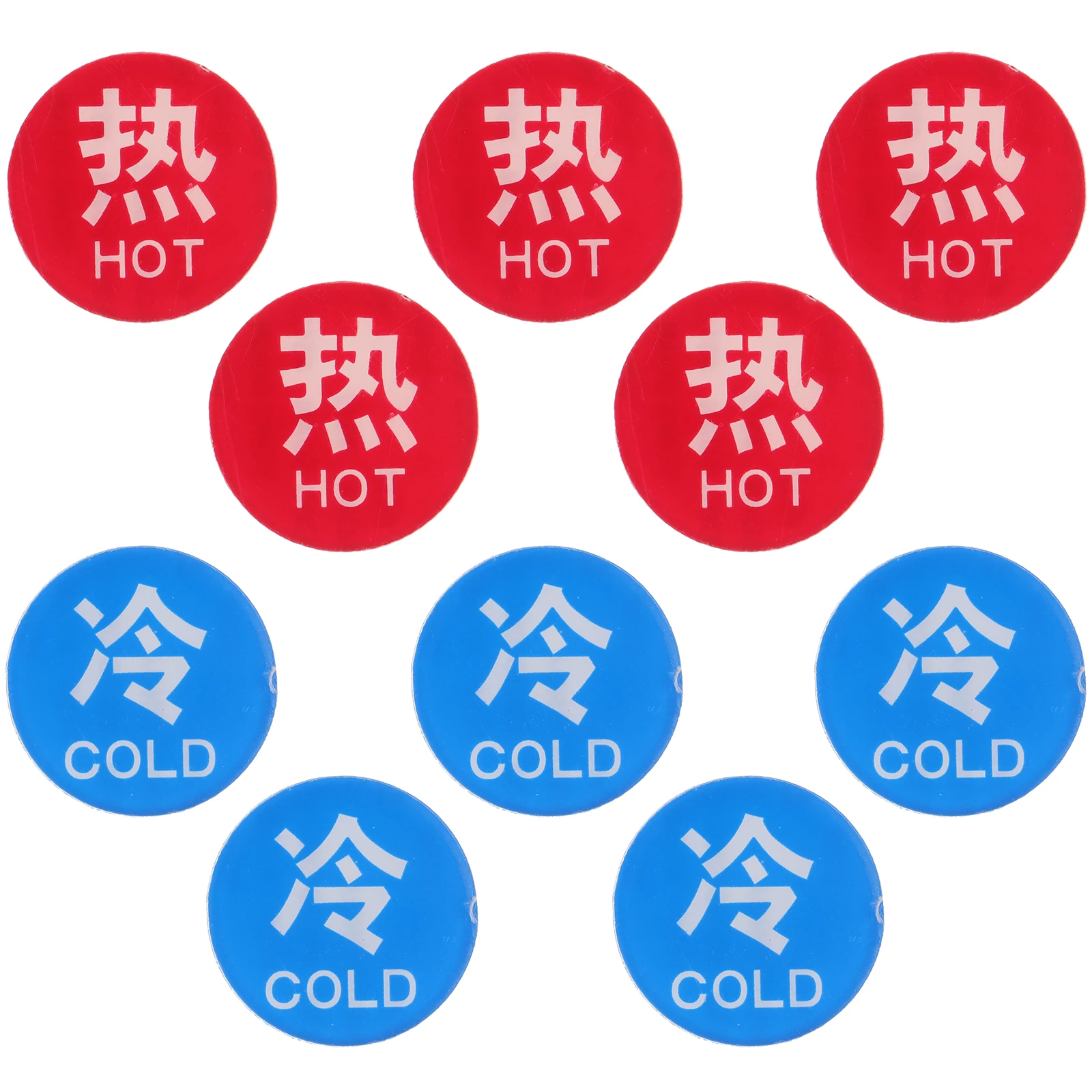 10pcs Hot Cold Water Indicator Stickers Acrylic Bathroom Faucet Labels Temperature Control Stickers For Shower Faucets