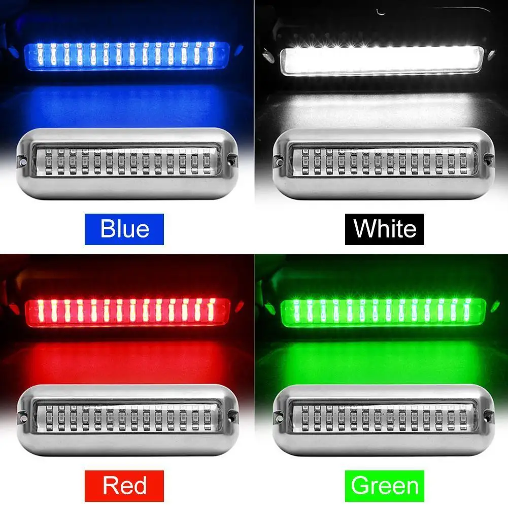 

42LED Yacht Underwater Light Stainless Steel Sailing Signal Light 10-30V Marine Boat Lamp IP68 Waterproof Yacht Boat Accessories