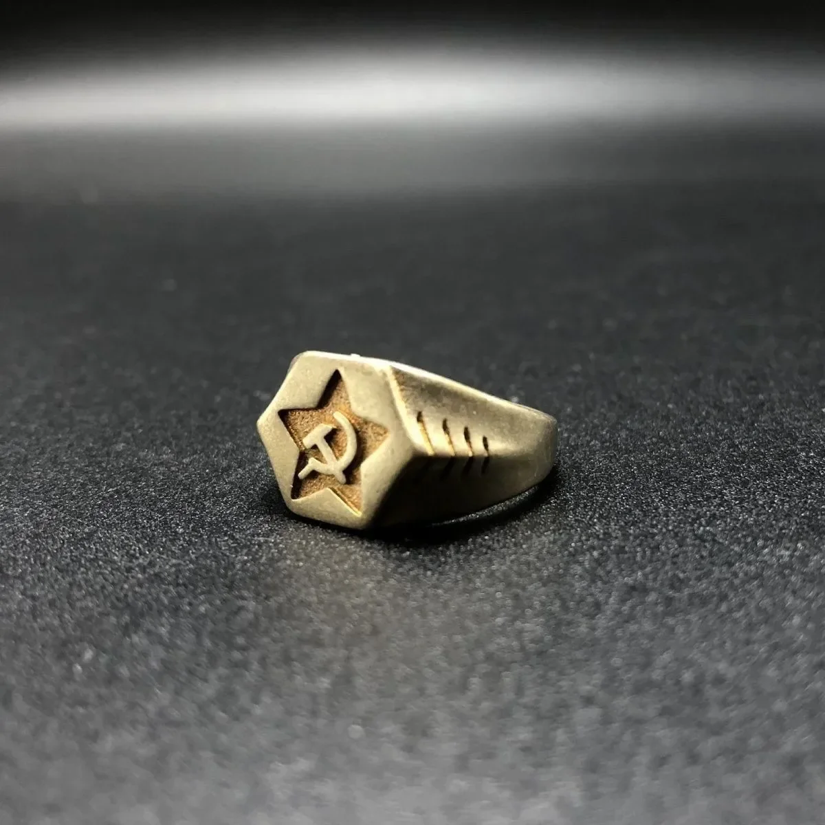 Sickle and Hammer Ring for Men and Women, Retro Trendy Ring, Five-pointed Star, Labor Symbol, Soviet Communism
