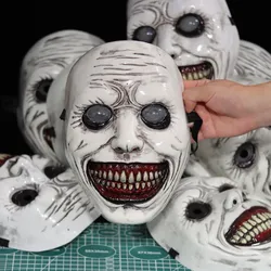 Mascarilla de plástico de Horror The Exorcist, máscara de demonio con cara sonriente, fantasma espeluznante, Cráneo, accesorios de disfraz para fiesta de Carnaval y Halloween