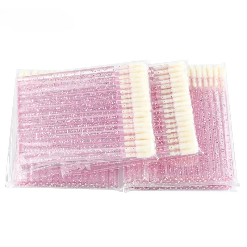 卸売 QIWU 50本入り リップブラシ まつげエクステ マスカラアプリケーター まつげ メイクブラシ 口紅ワンドセット メイク道具