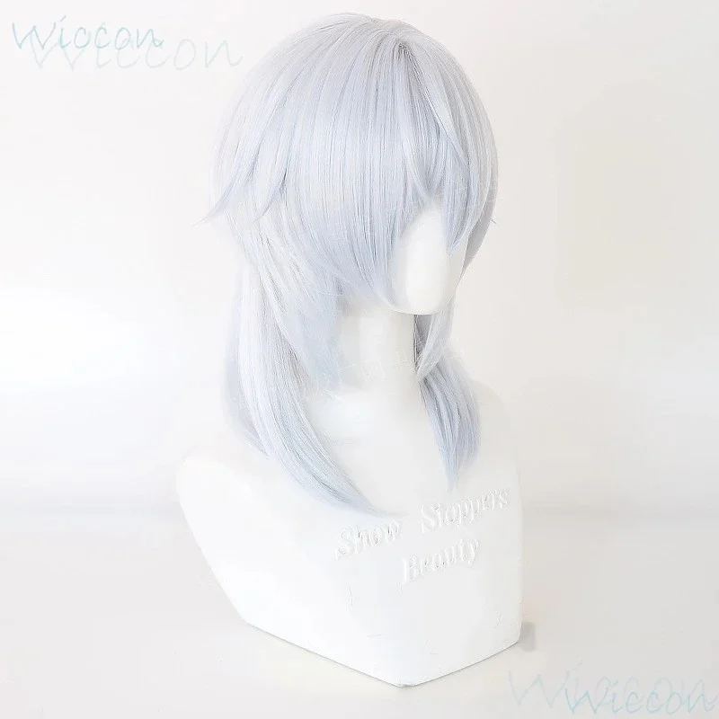 z;3,d'5,g\7/Game Themis FFXIV Fiinal Fantassy XIV FF14 role play white grey Long Wig Cosplay Prop H6,j.y'8 /c.