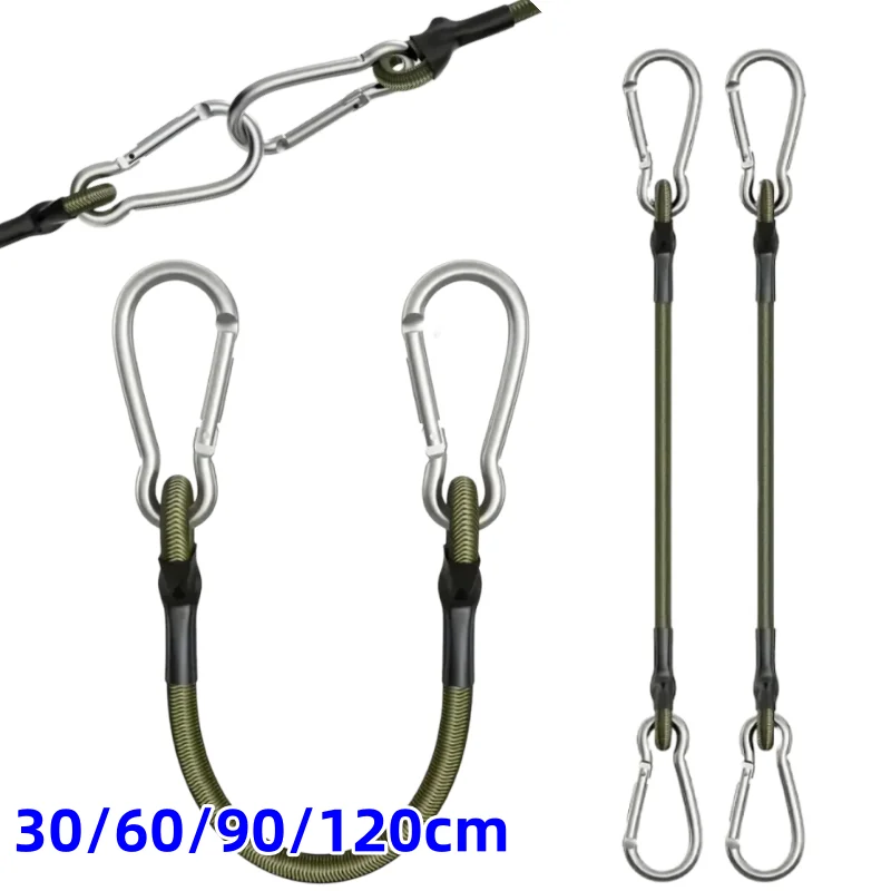 

1/5pcs Outdoor Climbing Buckle Elastic Rope Metal Buckle Elastic Band Tent Hanging Rope 8mm Camping Clothesline Luggage Strap