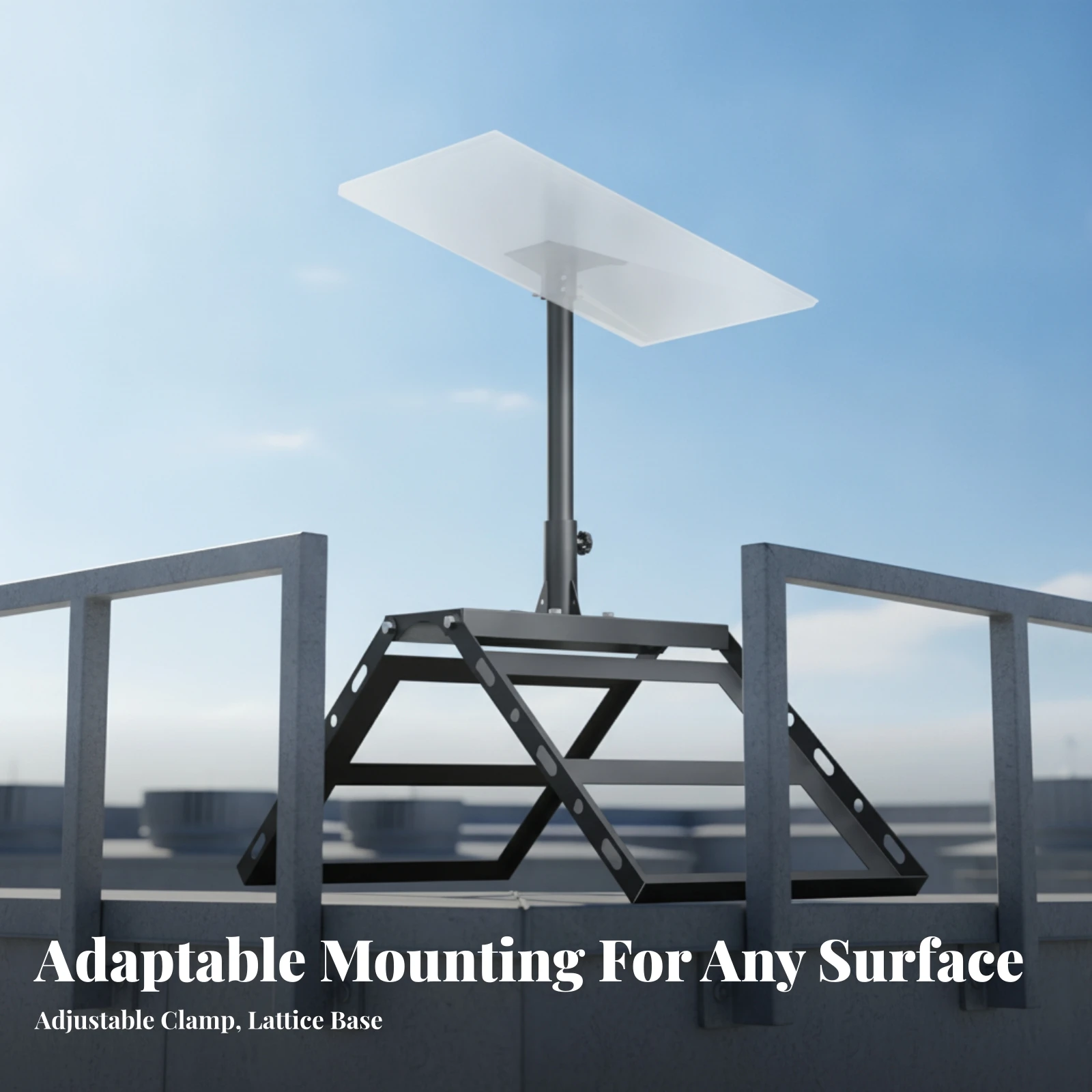 No-Drill Mounting Bracket with Adjustable Arms Easy to Install Outdoor Equipment Mounting Bracket Mount Stable Long-Lasting