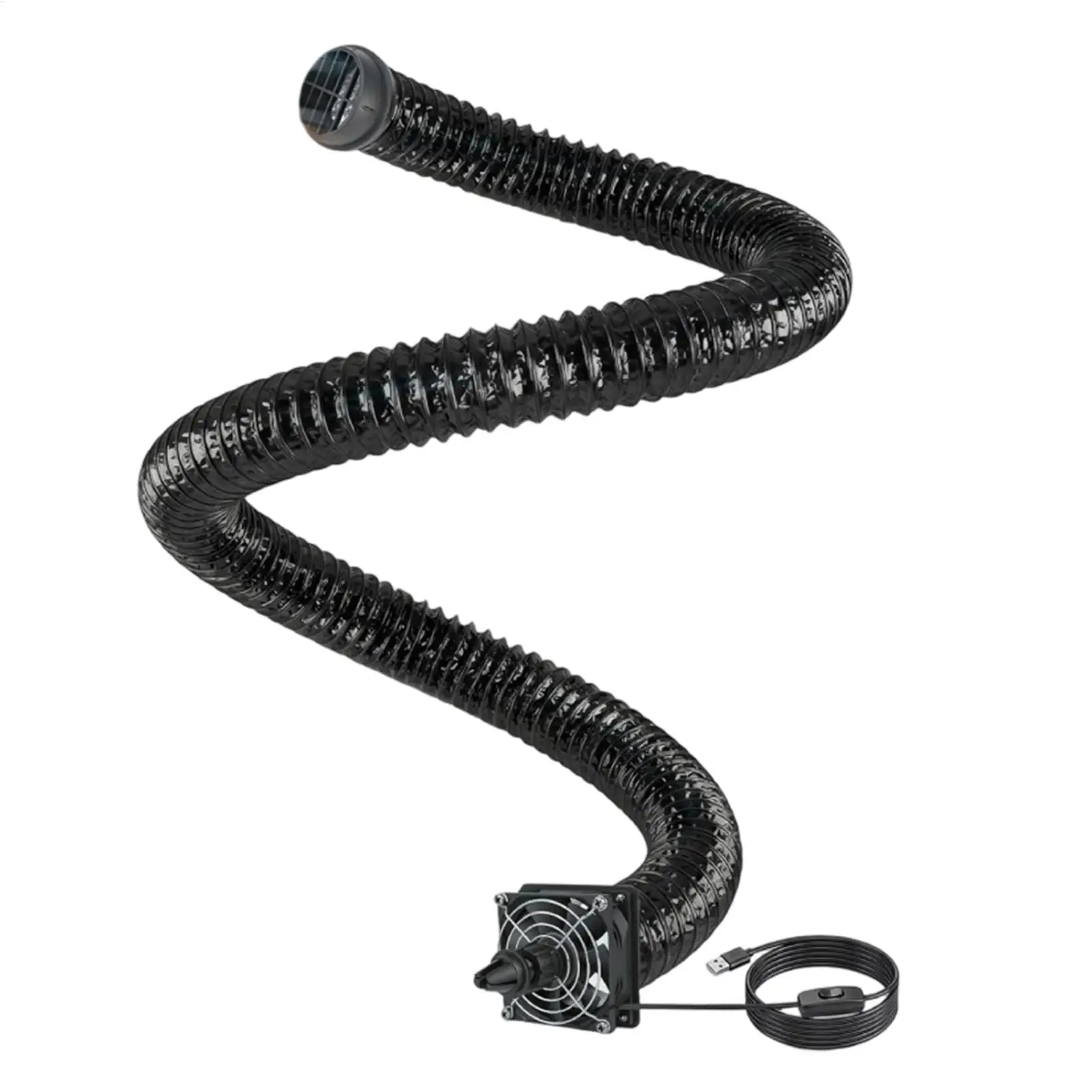 AC Vent Extender for Car Back Seat with USB Airflow Fan Heat-Resistant 3 Meter Back Seat AC Tube for Kids Pets SUV Truck Sedan