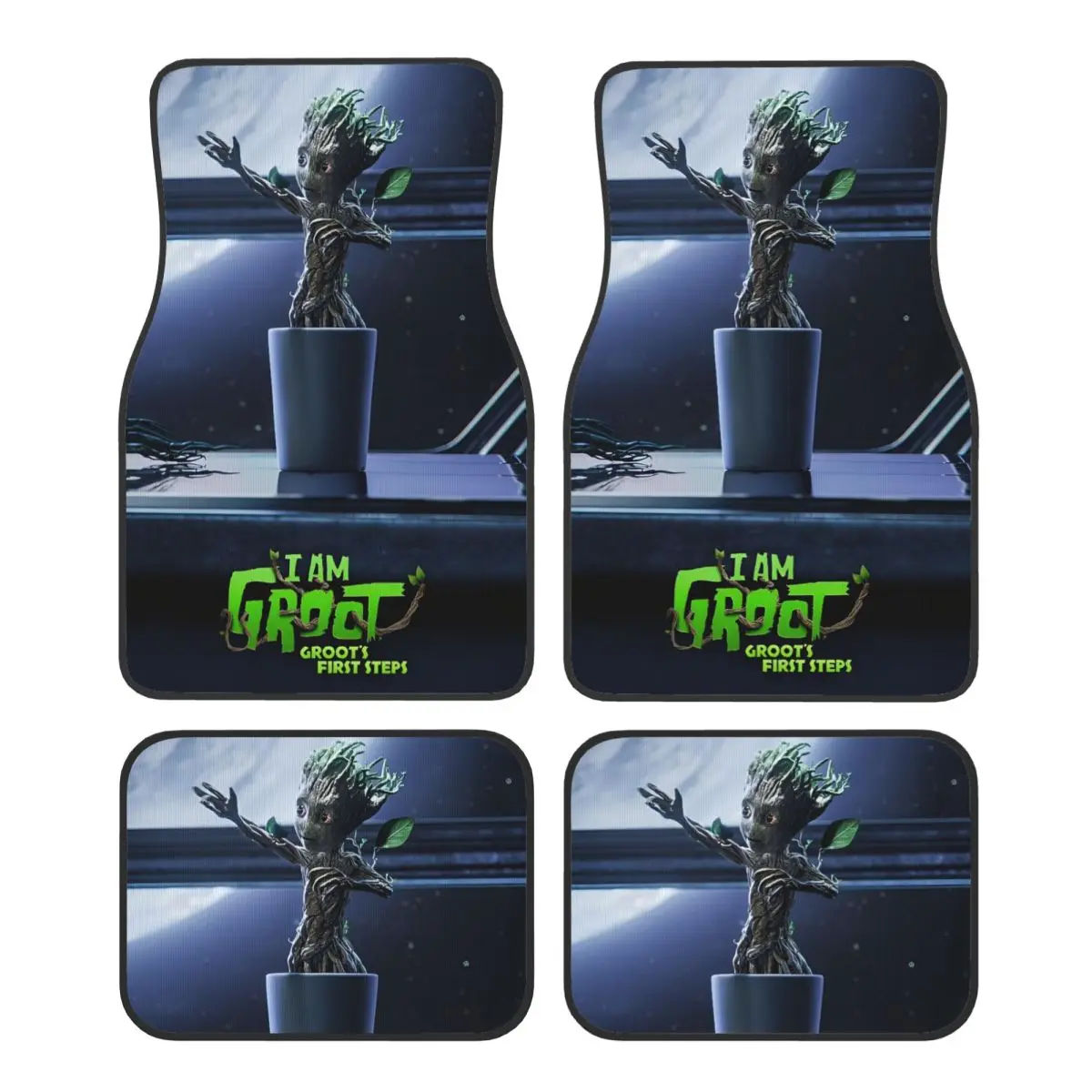 

Коврики Groot Guardians Of The Galaxy для автомобилей, всепогодные противоскользящие коврики, полный комплект автомобильных аксессуаров