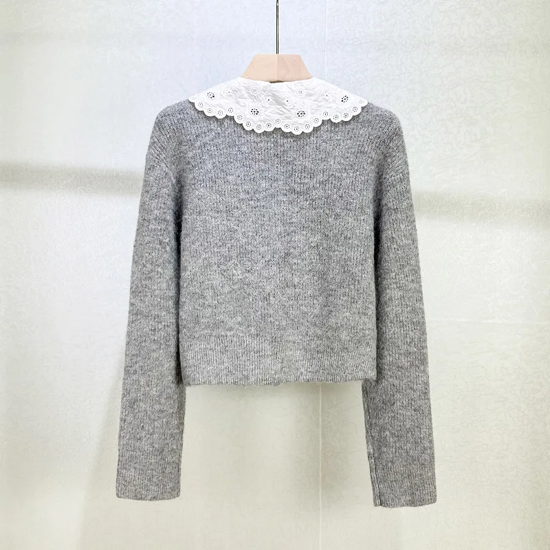 Autumn and Winter Refined Age-reducing Soft Waxy Contrast Knitted Dress Suit