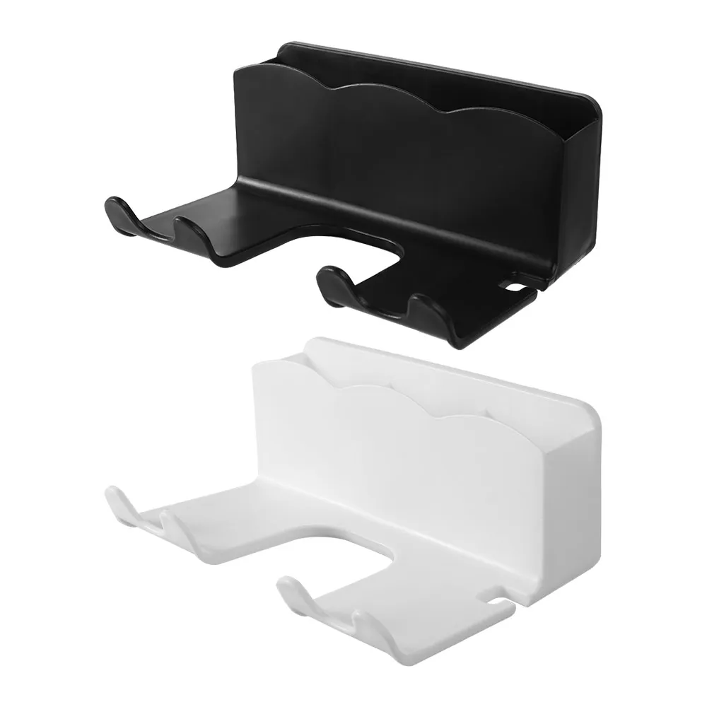Bathroom Accessories Plastic Hair Dryer Holder Wall-Mounted Stylish Blower Holder With Free Punching Hair Dryer Rack Toilet