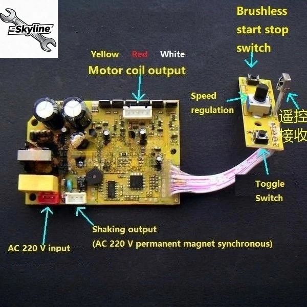 220V 3-Phase BLDC Motor Driver Board, Brushless Speed Controller with PWM/0-5V, R&D Learning