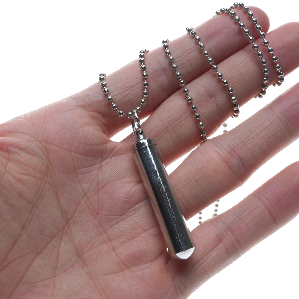 Ash Urn Necklace Stainless Steel Cremation Jewelry Memorial Keepsake Vial Tube Pendant Chain Accessories Women New In Cheap Item