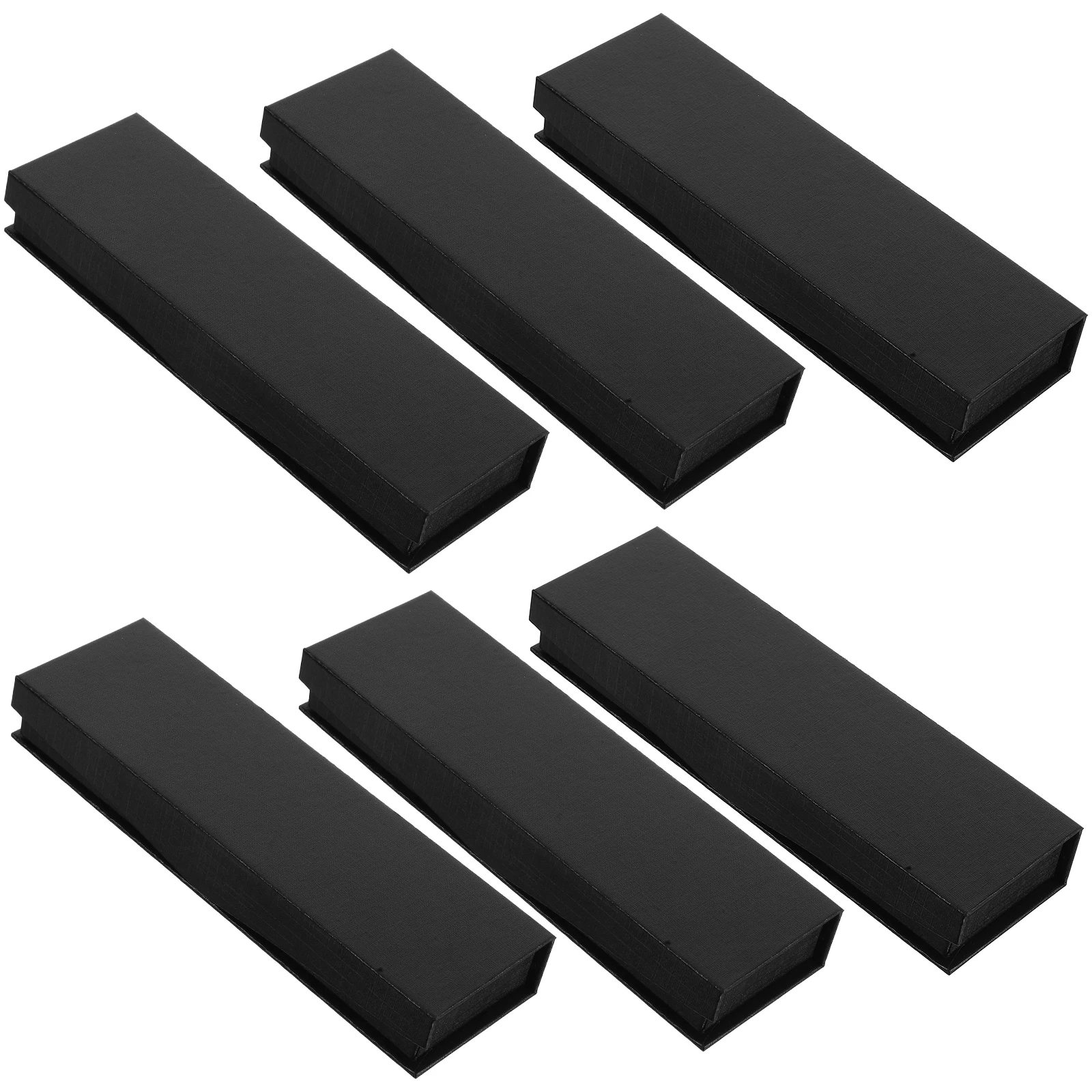 

6Pcs Gift Pen Pencil Box Flatware Set Storage Case Portable Organizer for Home School Backpack Black Fashion Container