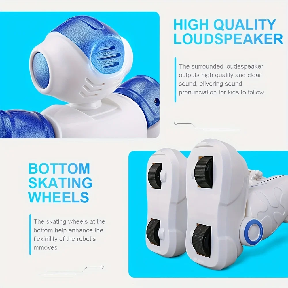 Giocattoli robot telecomandati, robot dance R2 multifunzionali, con telecomando con rilevamento dei gesti e evitamento automatico degli ostacoli